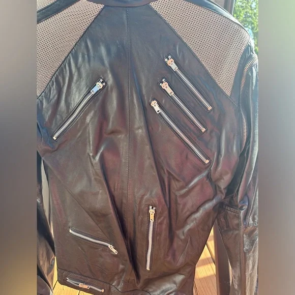 Vintage Michael Jackson MJ Beat It Genuine Black Leather Jacket With Silver Mesh - Picture 13 of 14